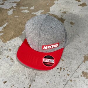 Gray and Red Motul Snapback Hat
